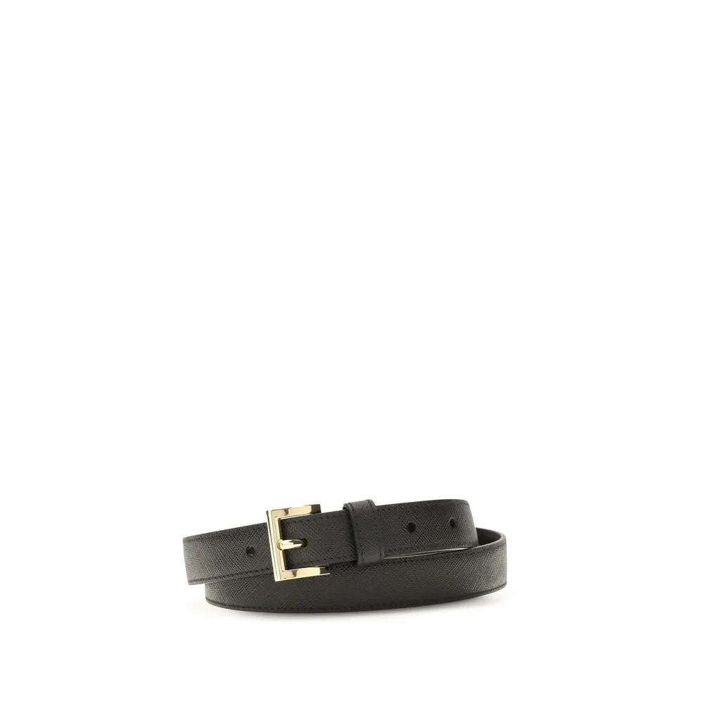 Prada Black Calf Leather Bos Taurus Regular Women\'s Belt Prada Black Calf Leather Bos Taurus Regular Belt – SEYMAYKA main image 2