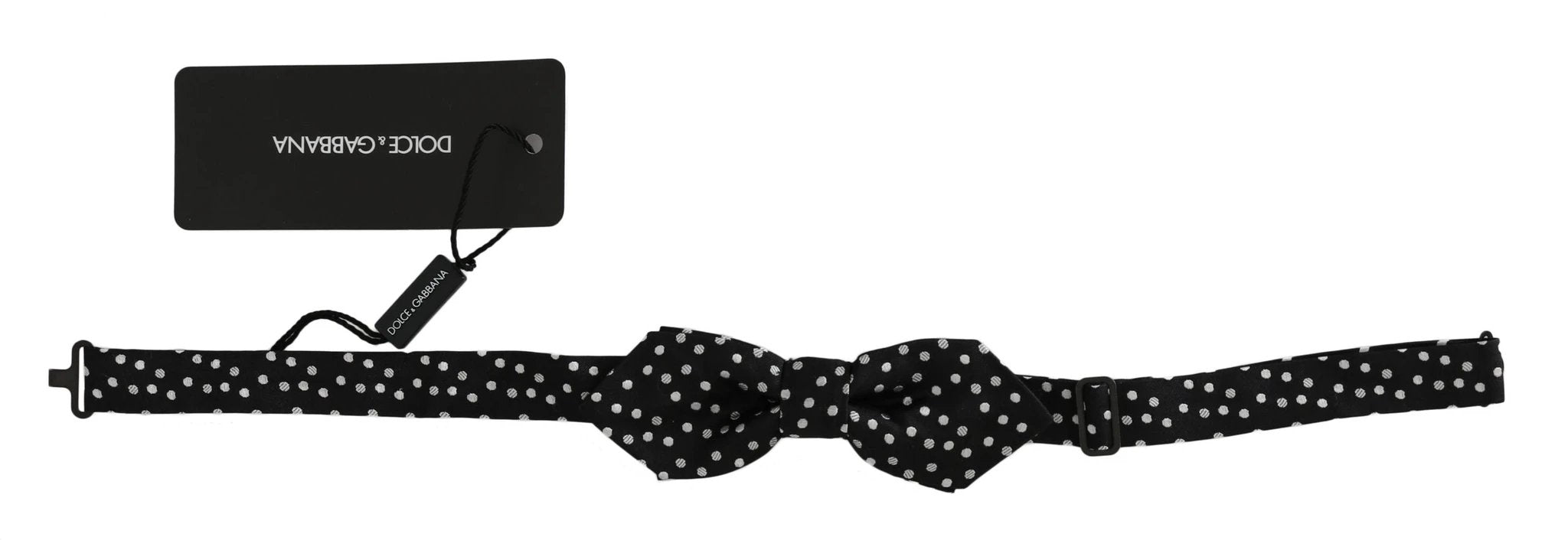 Dolce & Gabbana Black Polka Dots Silk Adjustable Neck Papillon Men Bow Tie by Dolce & Gabbana