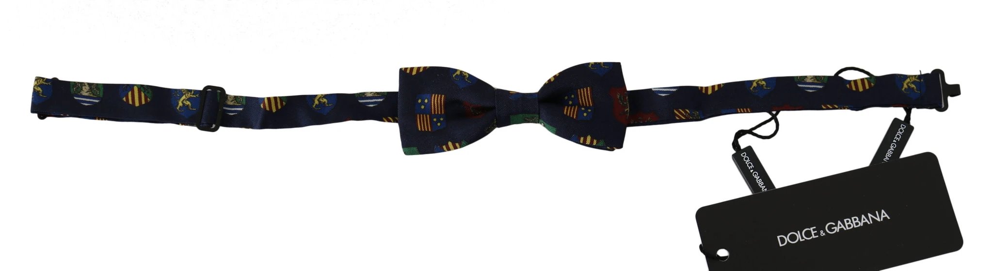 Dolce & Gabbana Blue Flags 100% Silk Adjustable Neck Papillon Men Bow Tie by Dolce & Gabbana