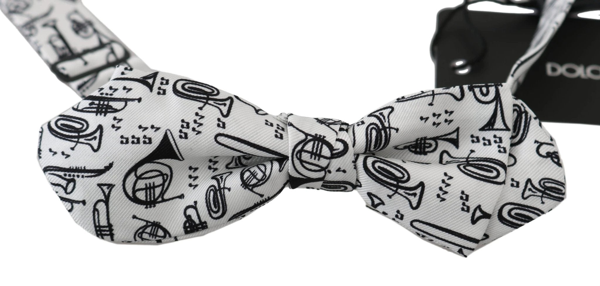 Dolce & Gabbana White Instruments Adjustable Neck Papillon Men Bow Tie by Dolce & Gabbana