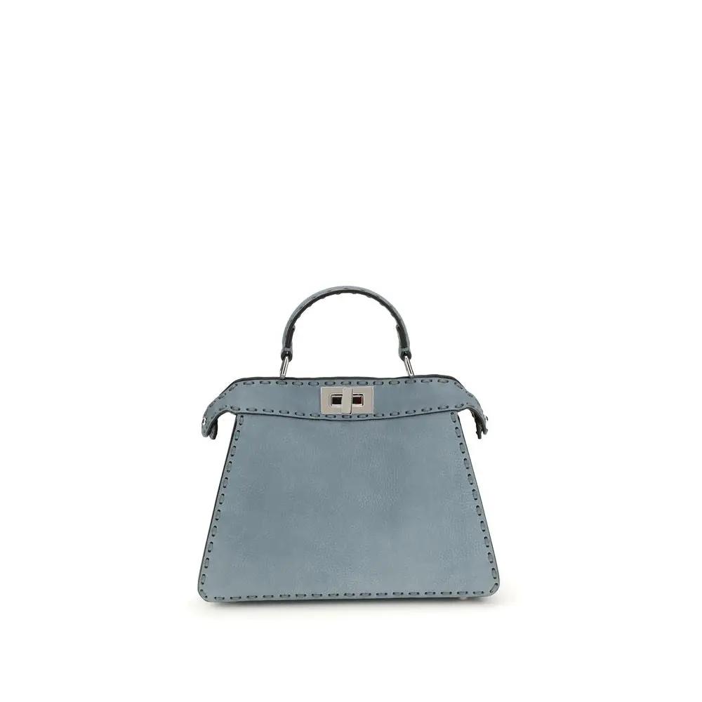 Sac à main Fendi Bos Taurus en cuir de veau bleu