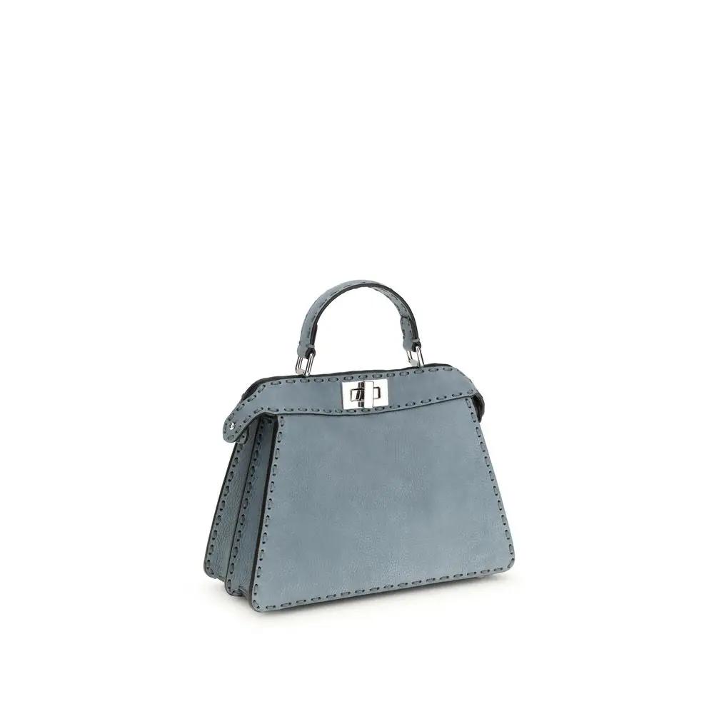 Sac à main Fendi Bos Taurus en cuir de veau bleu