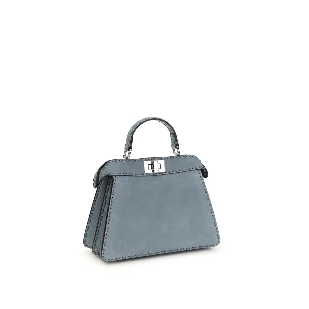 Sac à main Fendi Bos Taurus en cuir de veau bleu