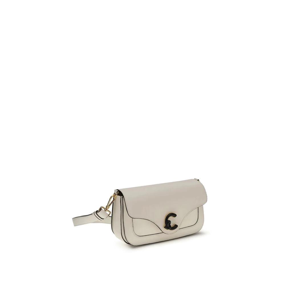 Coccinelle White Calf Leather Bos Taurus Shoulder Bag by Coccinelle