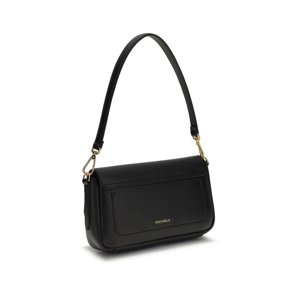 Coccinelle Black Calf Leather Bos Taurus Shoulder Bag by Coccinelle