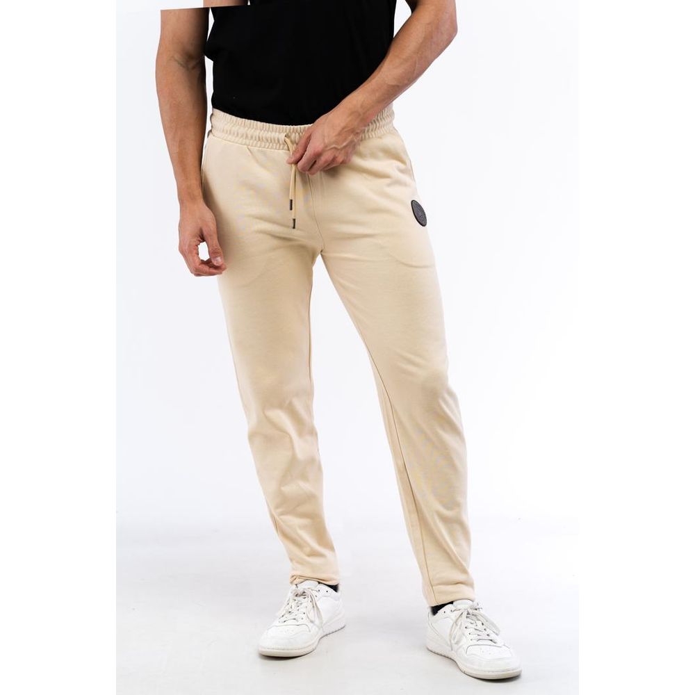 Cavalli Class Beige Cotton Joggers (Workout Pants)