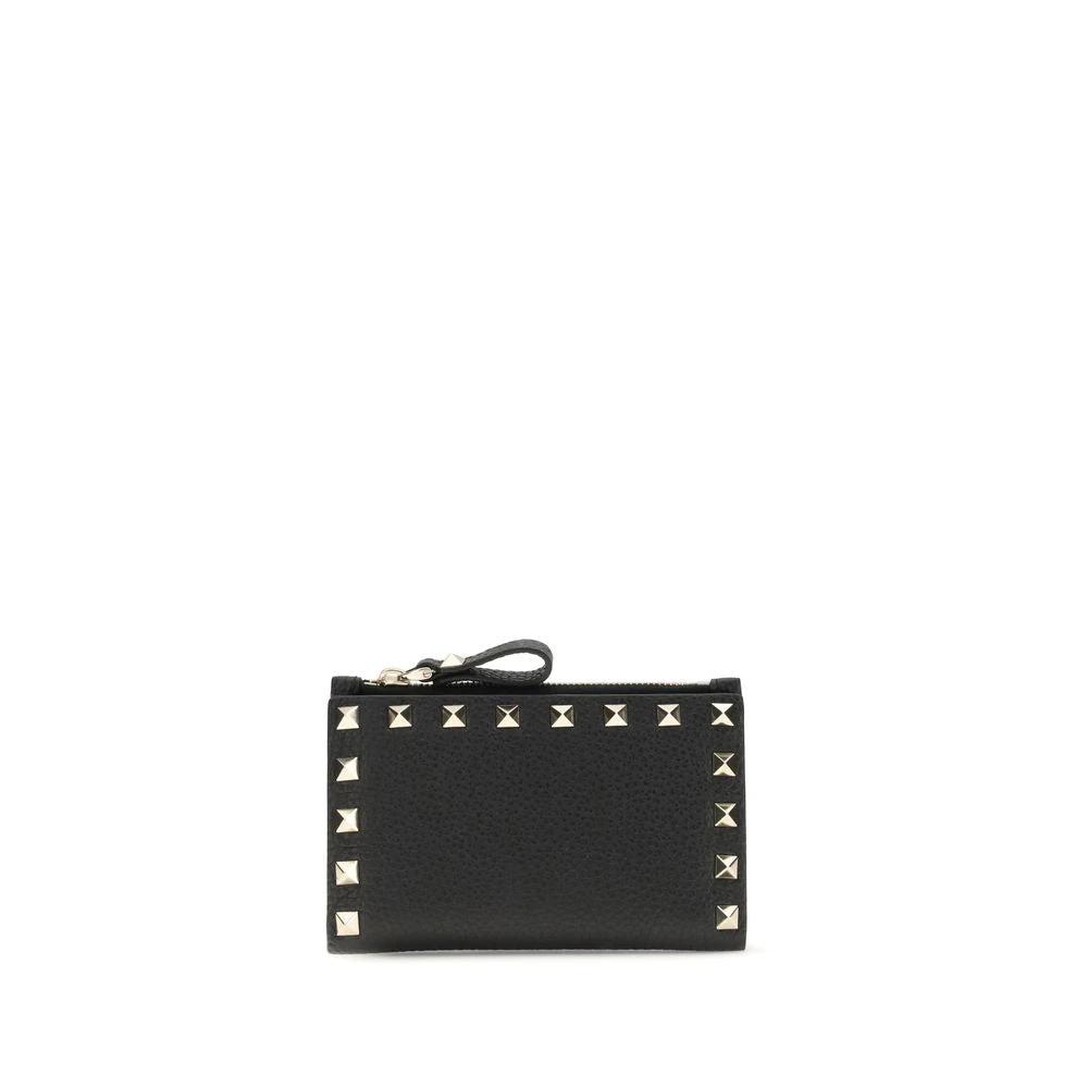 Valentino Garavani Black Calf Leather Bos Taurus Wallet by Valentino Garavani