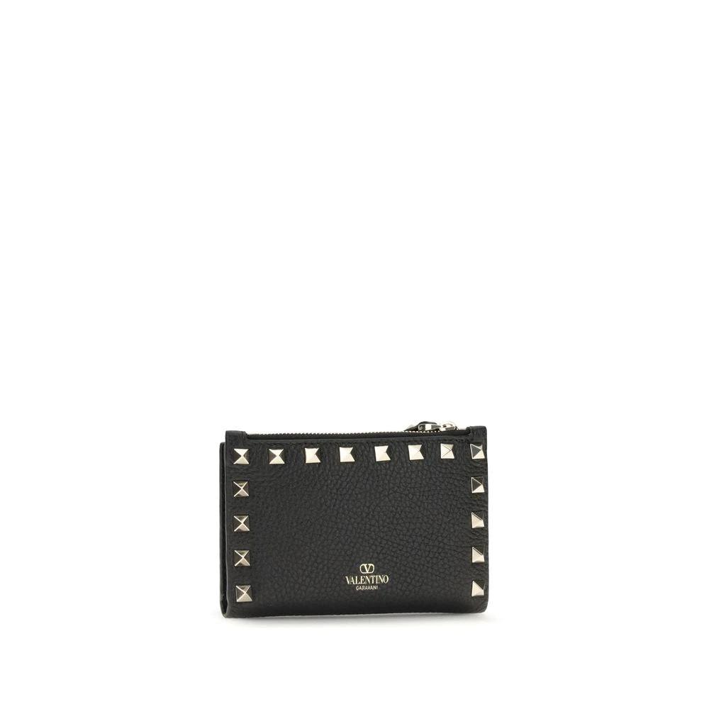 Valentino Garavani Black Calf Leather Bos Taurus Wallet by Valentino Garavani