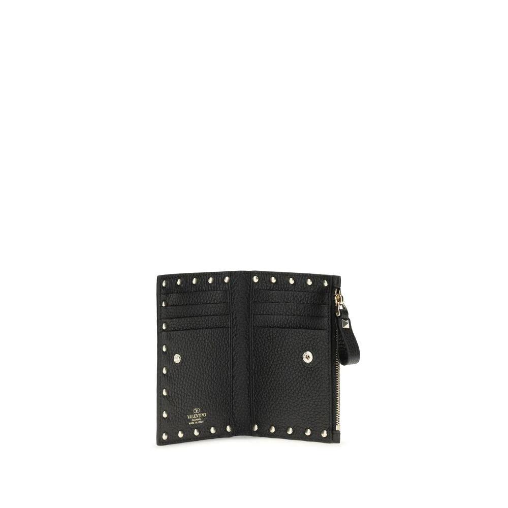 Valentino Garavani Black Calf Leather Bos Taurus Wallet by Valentino Garavani