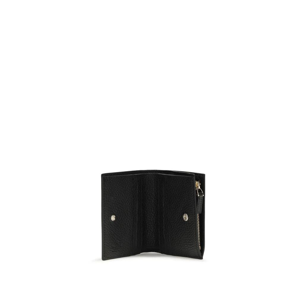 Valentino Garavani Black Lamb Ovis Aries Aries Wallet by Valentino Garavani