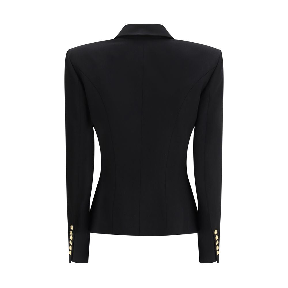 Blazer en laine noire Balmain