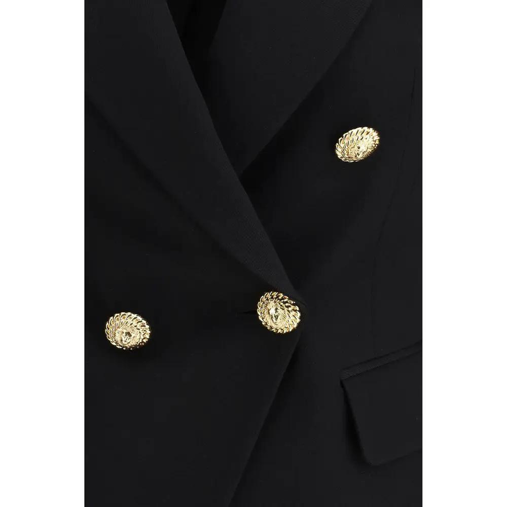 Women’s Black Wool Tailored Jacket – Balmain Double-Breasted Slim Blazer SS26