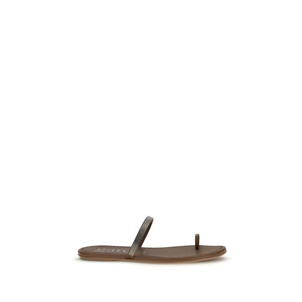 Pedro García Brown Silk Sandals