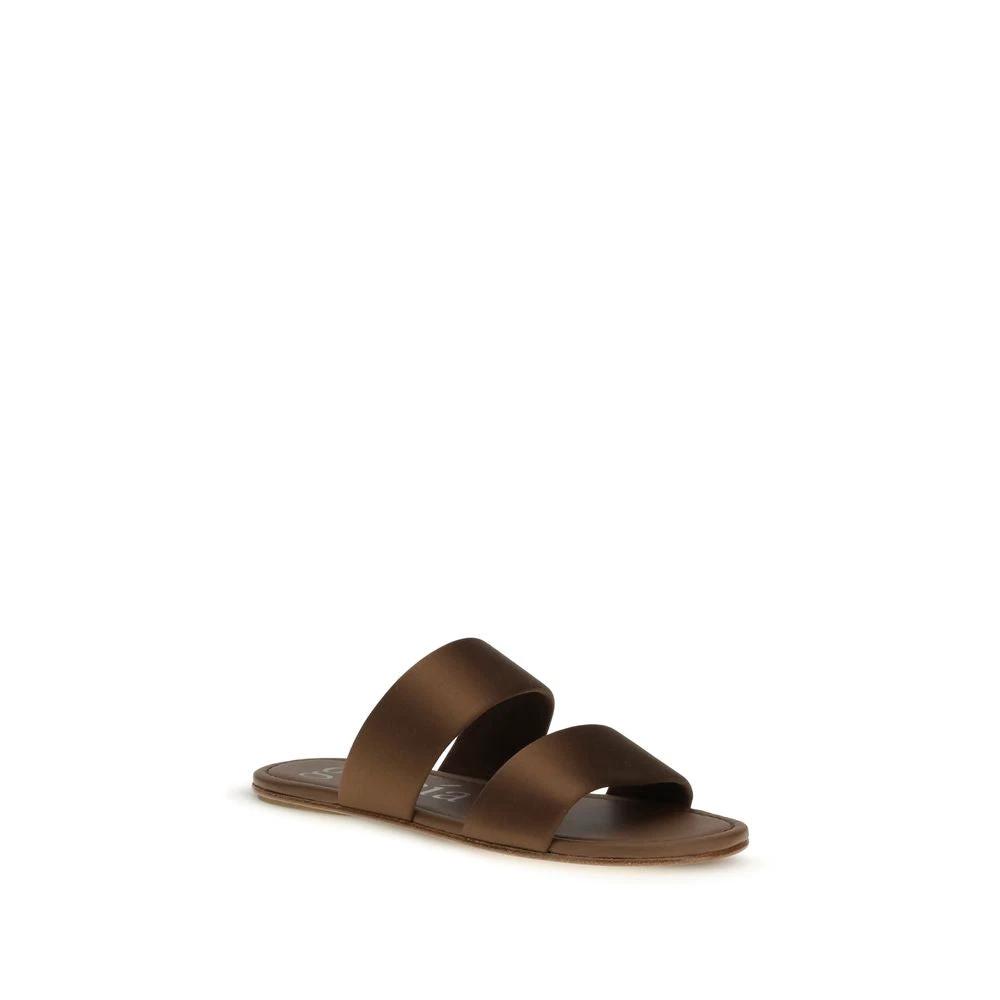 Pedro García Brown Silk Sandals
