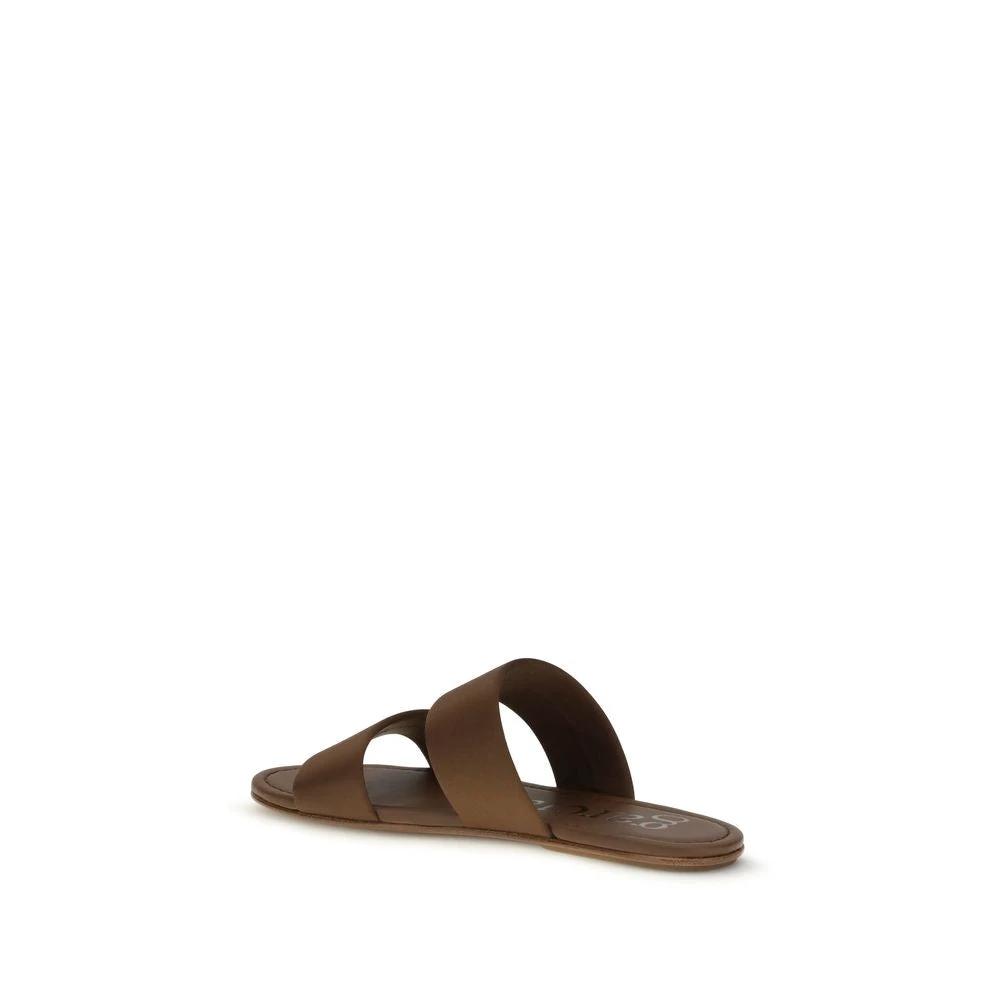 Pedro García Brown Silk Sandals