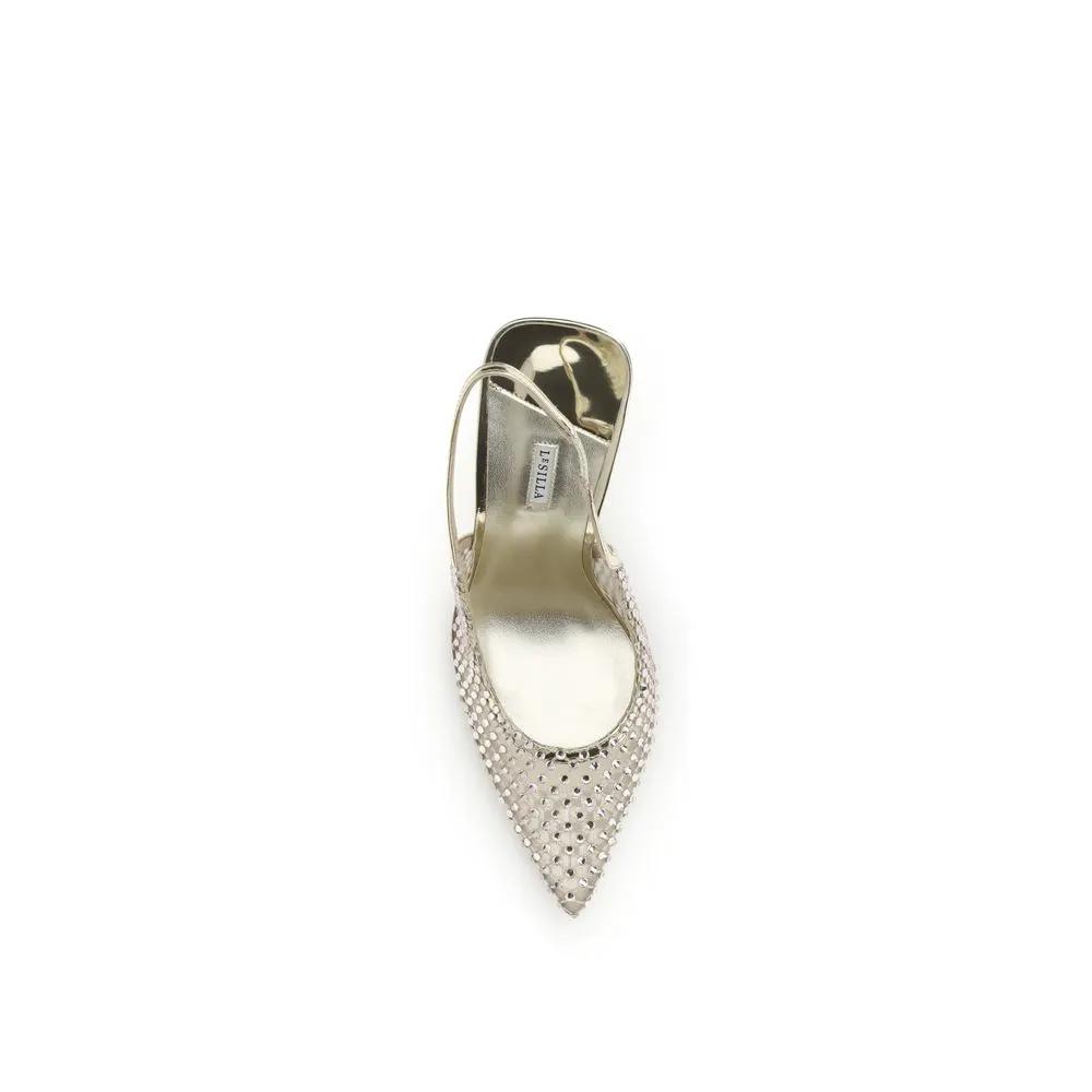 LE SILLA Gold Nylon Platform Pumps