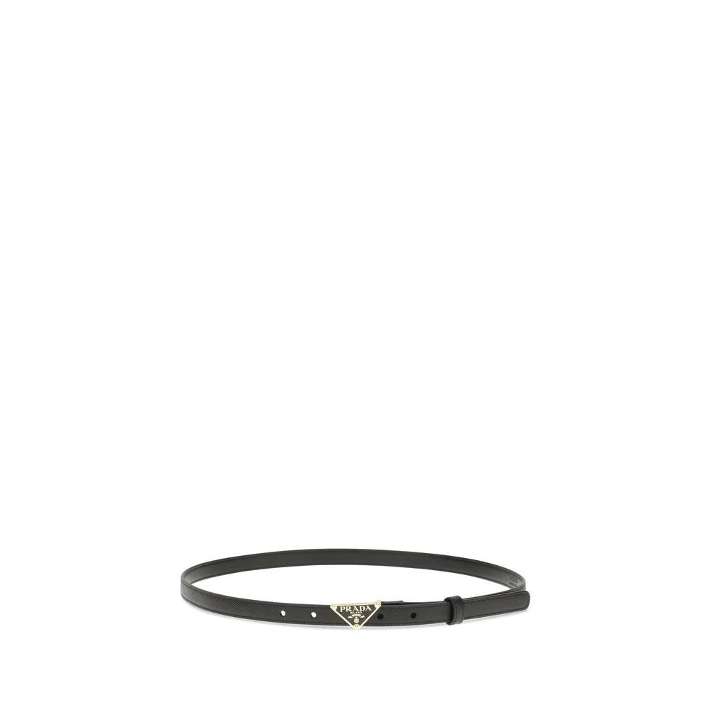 Prada Black Calf Leather Bos Taurus Regular Belt by Prada