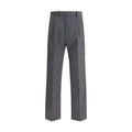 Pantalon habillé en laine polaire grise Prada