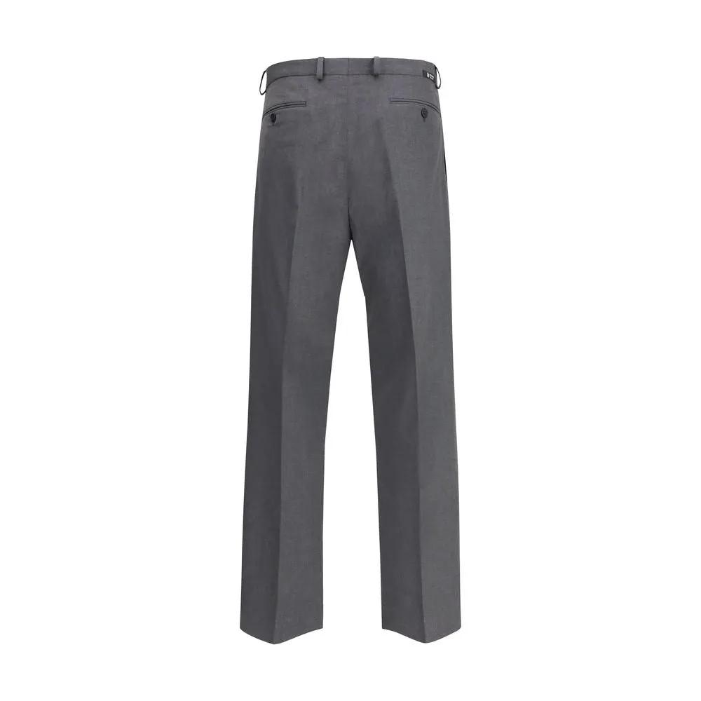 Pantalon habillé en laine polaire grise Prada