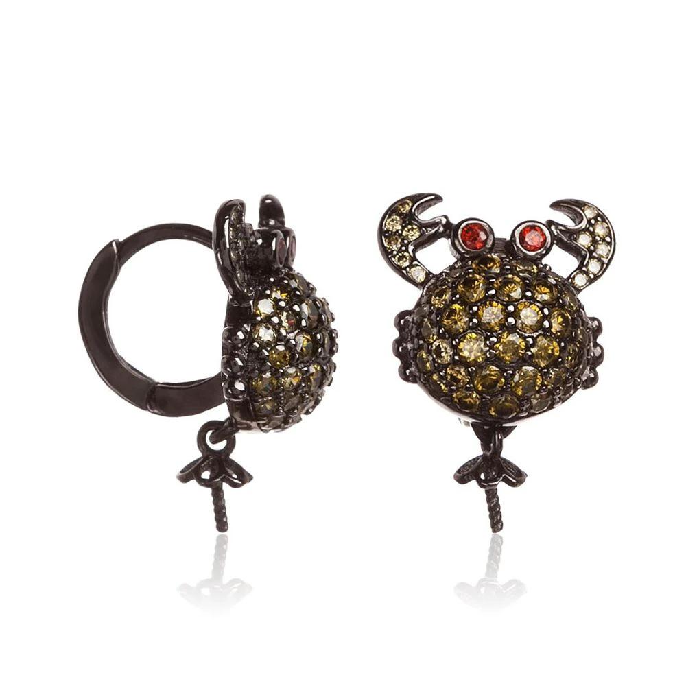 Lancaster Black Silver Earrings by Lancaster