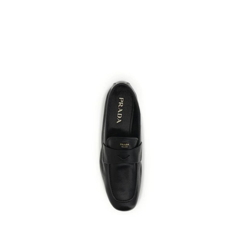 Prada Black Goatskin Slip-On Loafers by Prada
