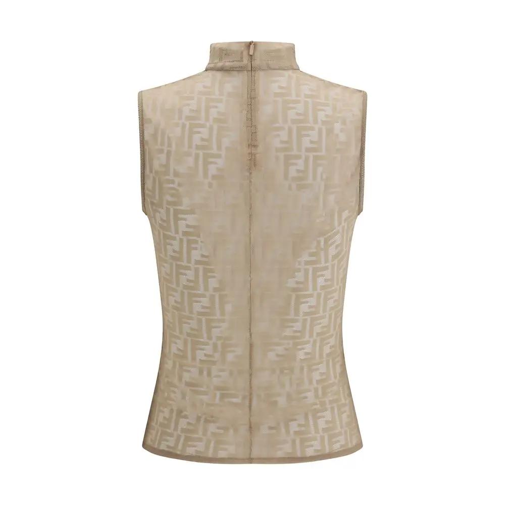 Fendi Multicolor Polyamide Sleeveles T-Shirt
