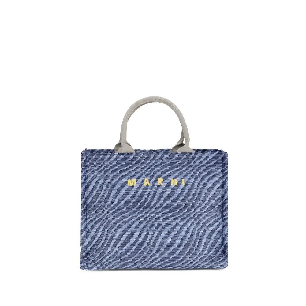 Sac bandoulière en tissu bleu Marni