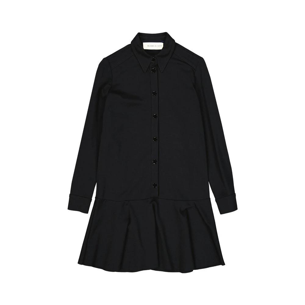 Robe décontractée noire en élasthanne BLANCA VITA