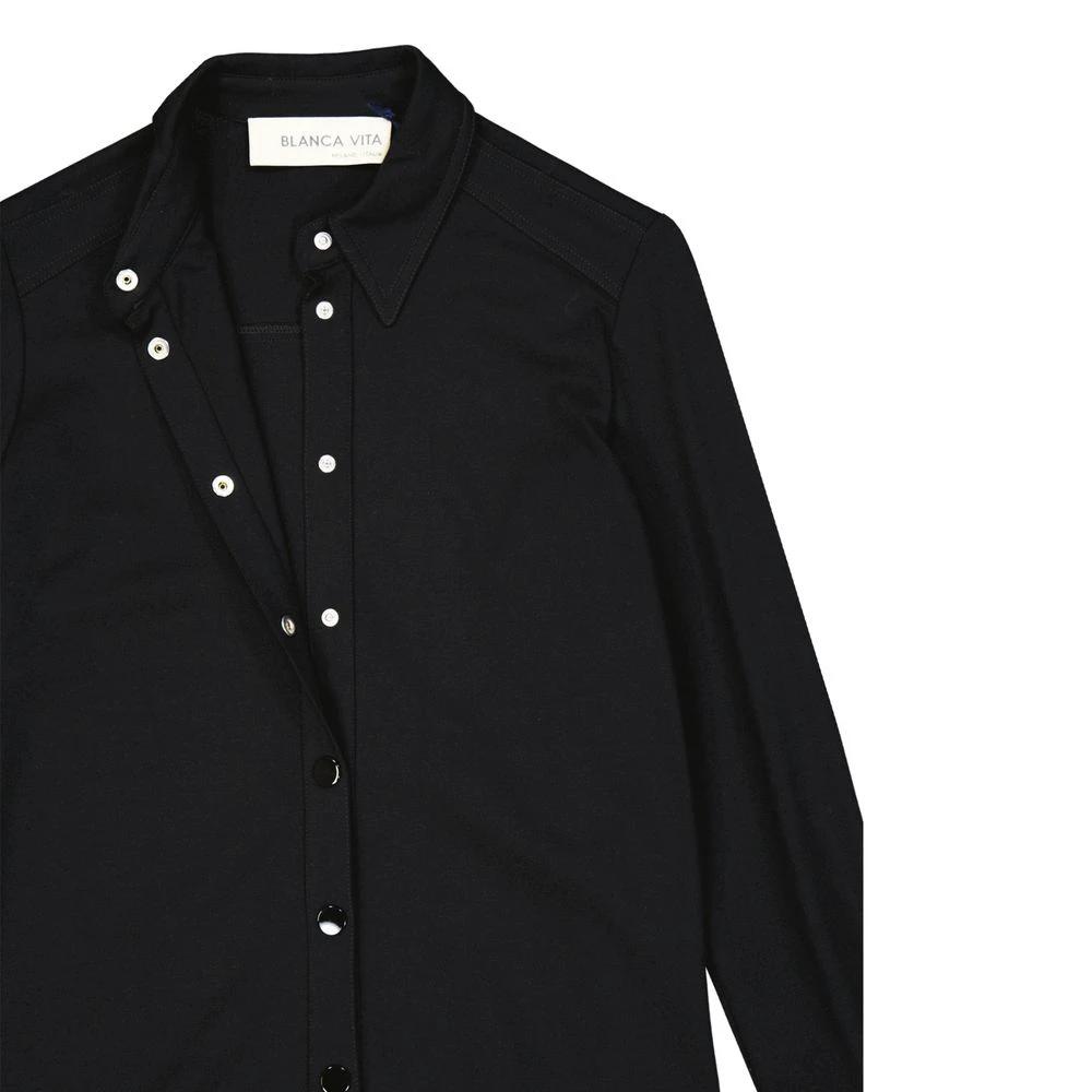 Robe décontractée noire en élasthanne BLANCA VITA