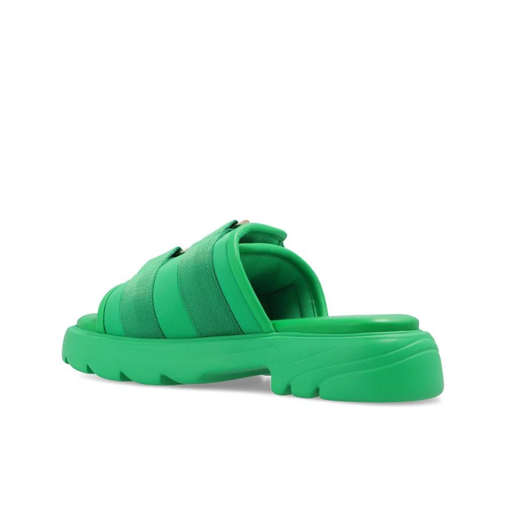 Bottega Veneta Bicolor Nylon Slides by Bottega Veneta