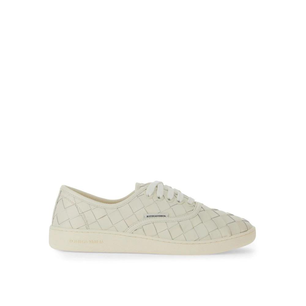 Bottega Veneta White Calfskin Low Top Sneakers by Bottega Veneta