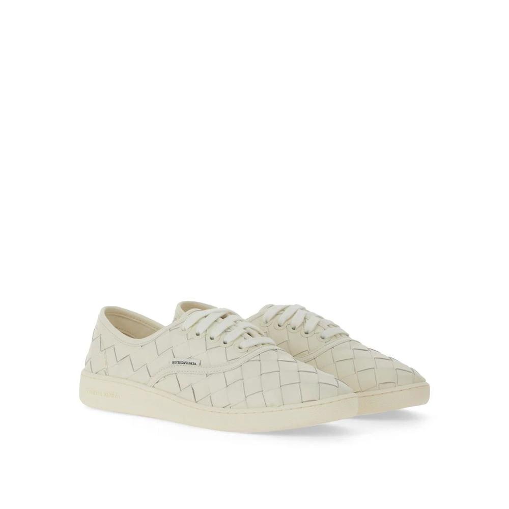 Bottega Veneta White Calfskin Low Top Sneakers by Bottega Veneta