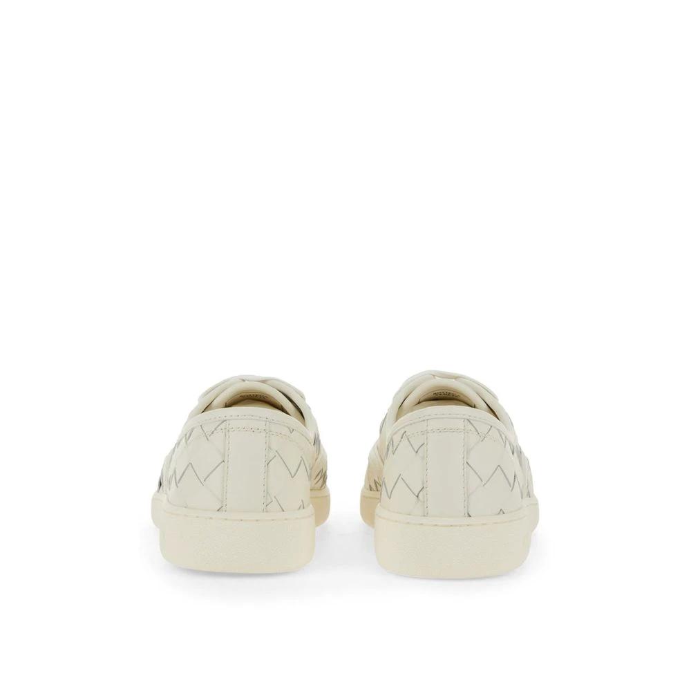Bottega Veneta White Calfskin Low Top Sneakers by Bottega Veneta