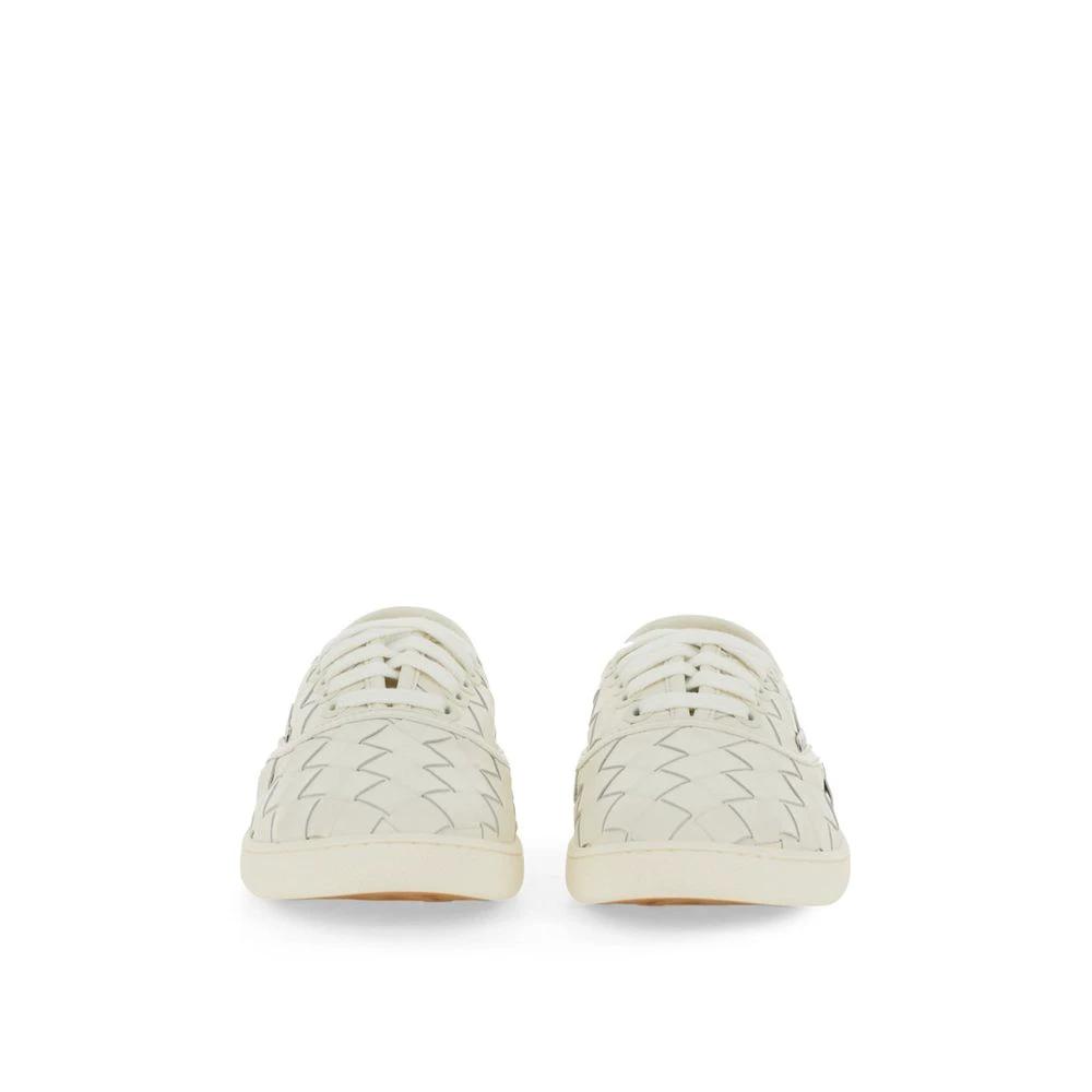 Bottega Veneta White Calfskin Low Top Sneakers by Bottega Veneta