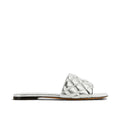 Bottega Veneta Silver Calfskin Sandals by Bottega Veneta