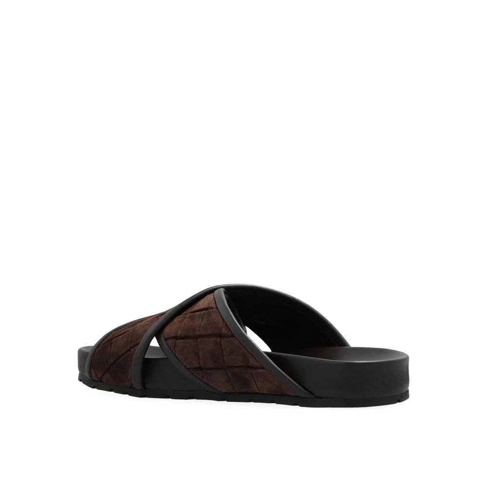 Bottega Veneta Brown Lamb Leather Sandals by Bottega Veneta