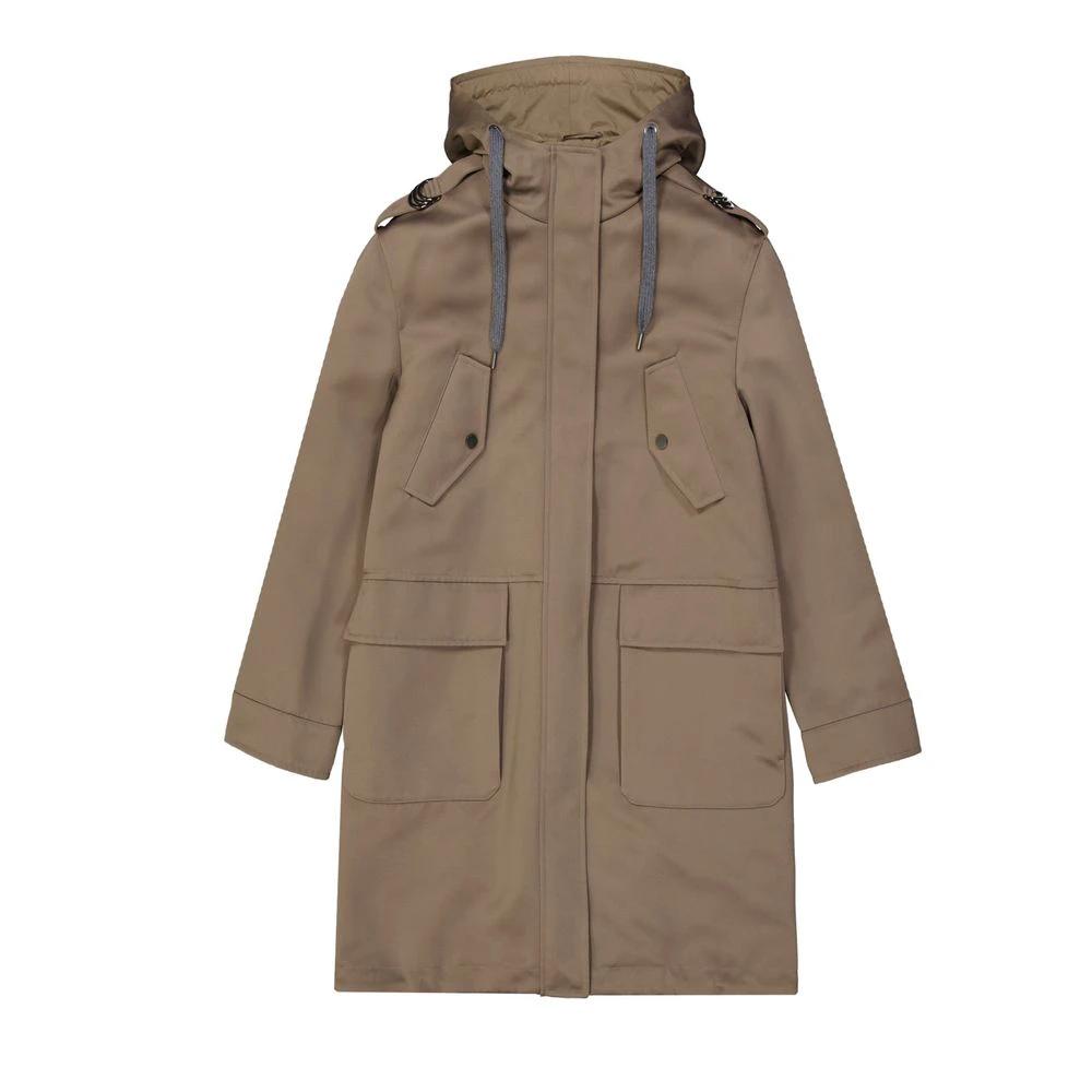 Brunello Cucinelli Brown Polyester Parka by Brunello Cucinelli