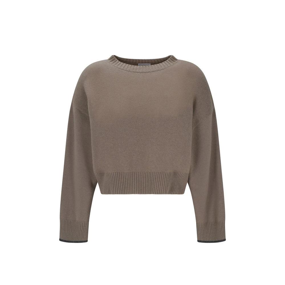 Brunello Cucinelli Beige Cashmere Cashmere Sweater by Brunello Cucinelli