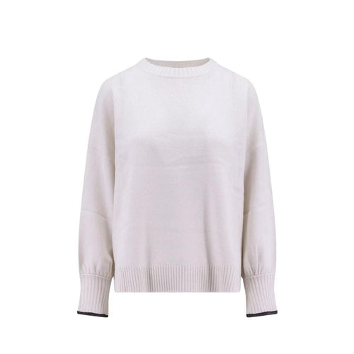 Brunello Cucinelli White Cashmere Cashmere Sweater by Brunello Cucinelli