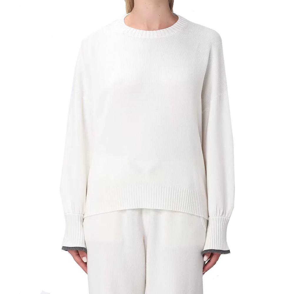 Brunello Cucinelli White Cashmere Cashmere Sweater by Brunello Cucinelli