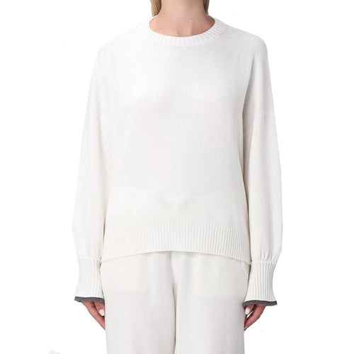 Brunello Cucinelli White Cashmere Cashmere Sweater by Brunello Cucinelli
