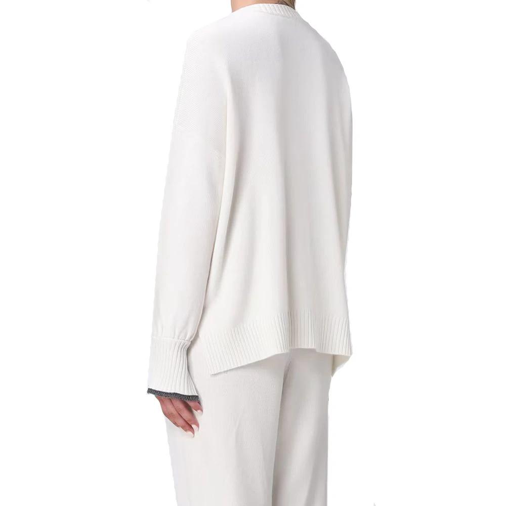 Brunello Cucinelli White Cashmere Cashmere Sweater by Brunello Cucinelli