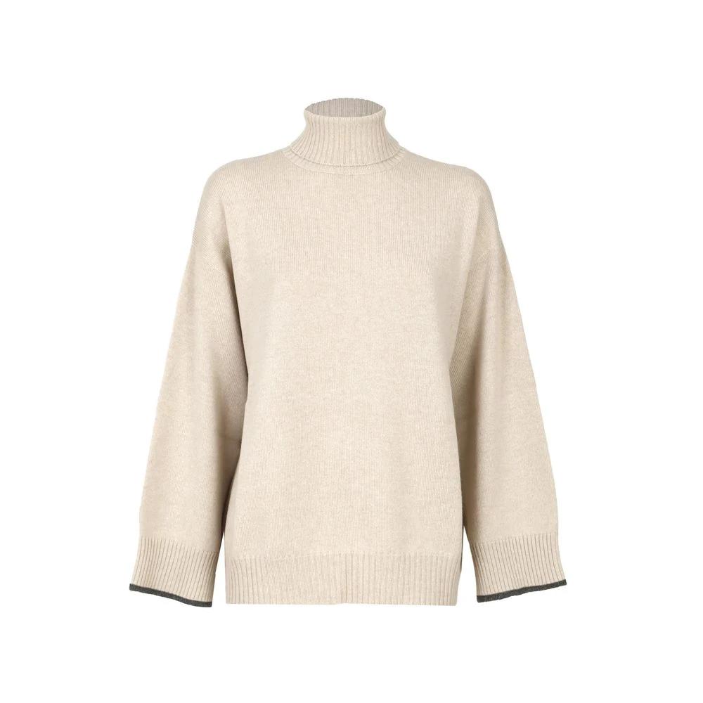 Brunello Cucinelli Beige Cashmere Cashmere Sweater by Brunello Cucinelli