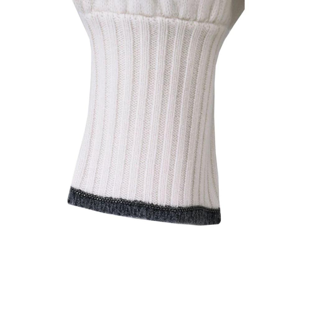 Brunello Cucinelli White Cashmere Cashmere Sweater by Brunello Cucinelli