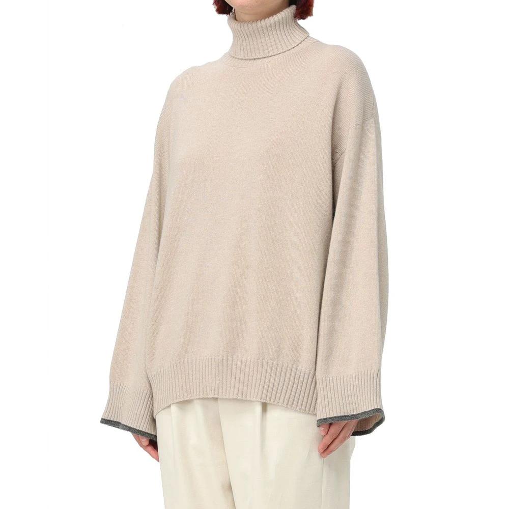 Brunello Cucinelli Beige Cashmere Cashmere Sweater by Brunello Cucinelli