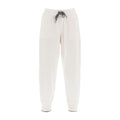 Brunello Cucinelli White Cashmere Athletic Pants by Brunello Cucinelli