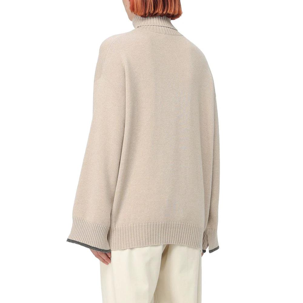 Brunello Cucinelli Beige Cashmere Cashmere Sweater by Brunello Cucinelli