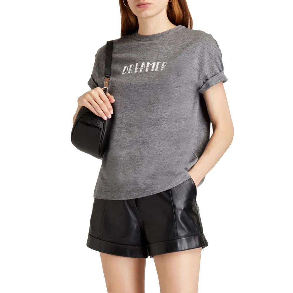 Brunello Cucinelli Gray Elastane T-Shirt by Brunello Cucinelli