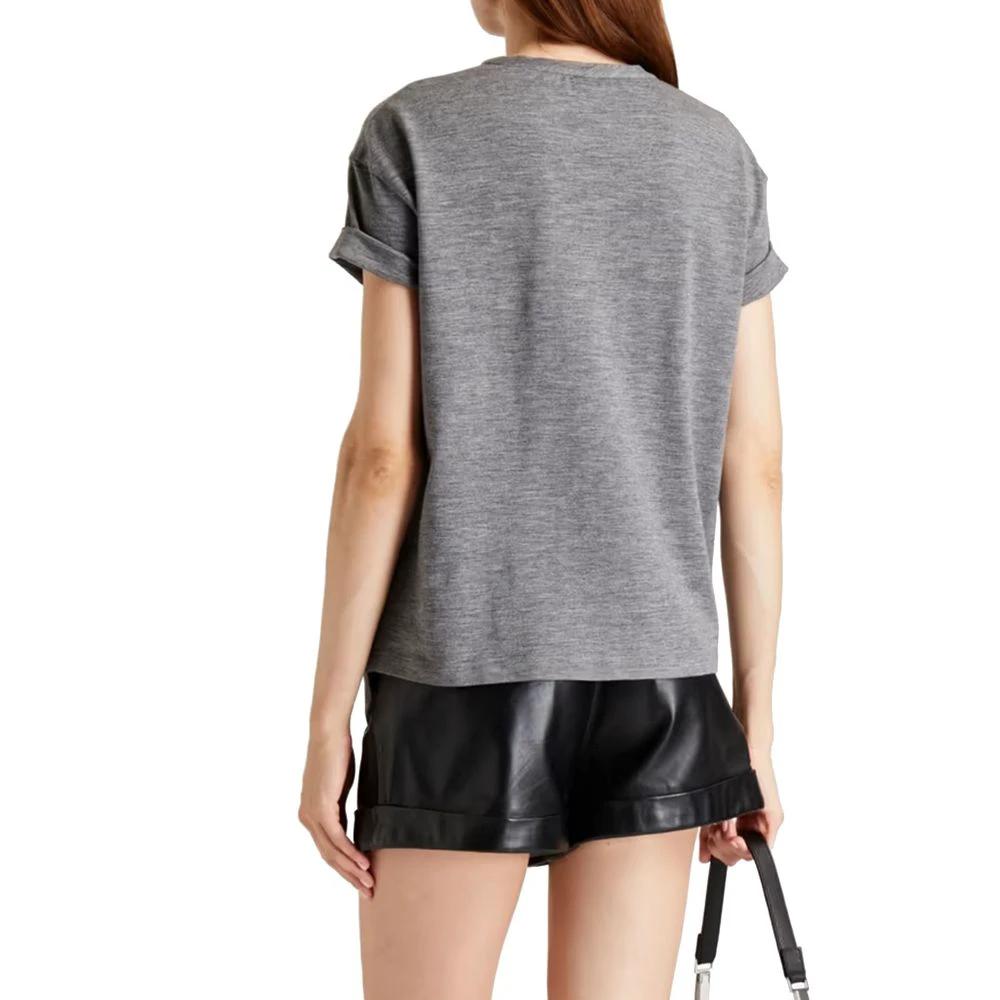 Brunello Cucinelli Gray Elastane T-Shirt by Brunello Cucinelli