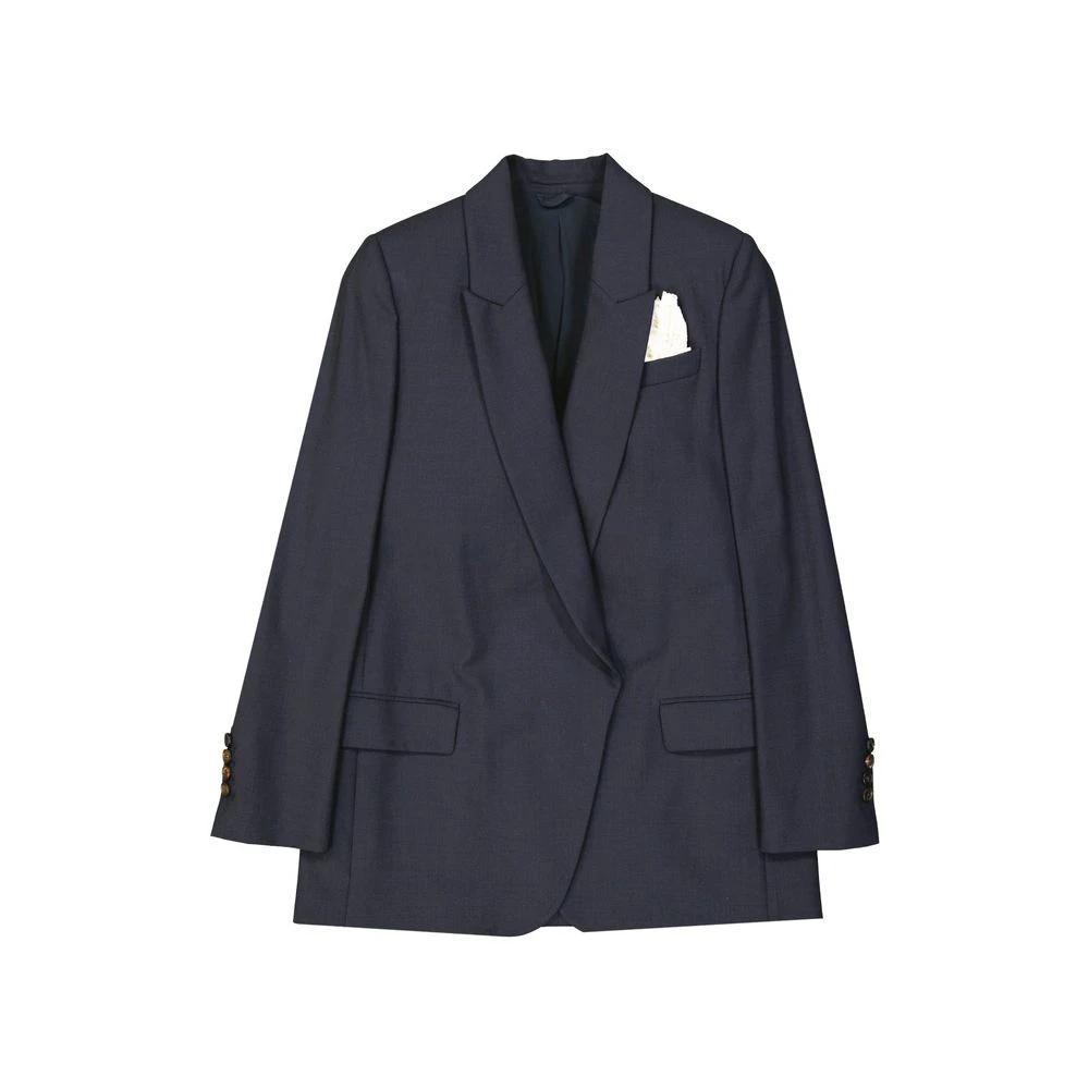Brunello Cucinelli Blue Virgin Wool Jackets And Coat by Brunello Cucinelli